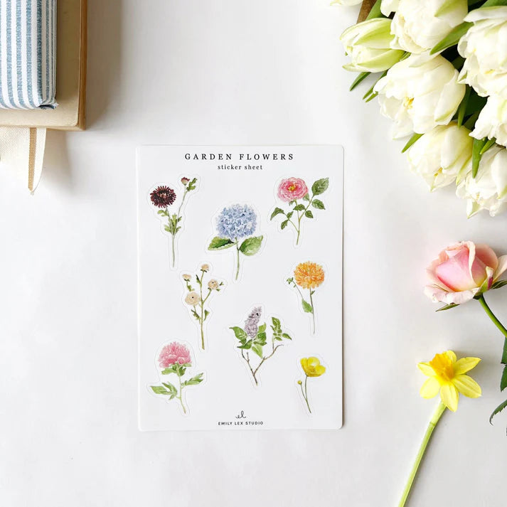 15 Stickers - Fleurs De Jardin - Emily Lex Studio