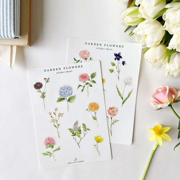 15 Stickers - Fleurs De Jardin - Emily Lex Studio