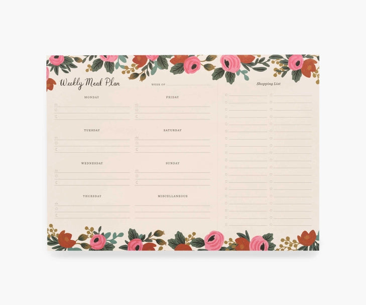 Bloc Notes Rosa Meal Planner - Rifle Paper
