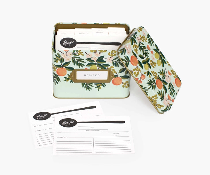 Boîte à recettes Florale aux Agrumes - Rifle Paper