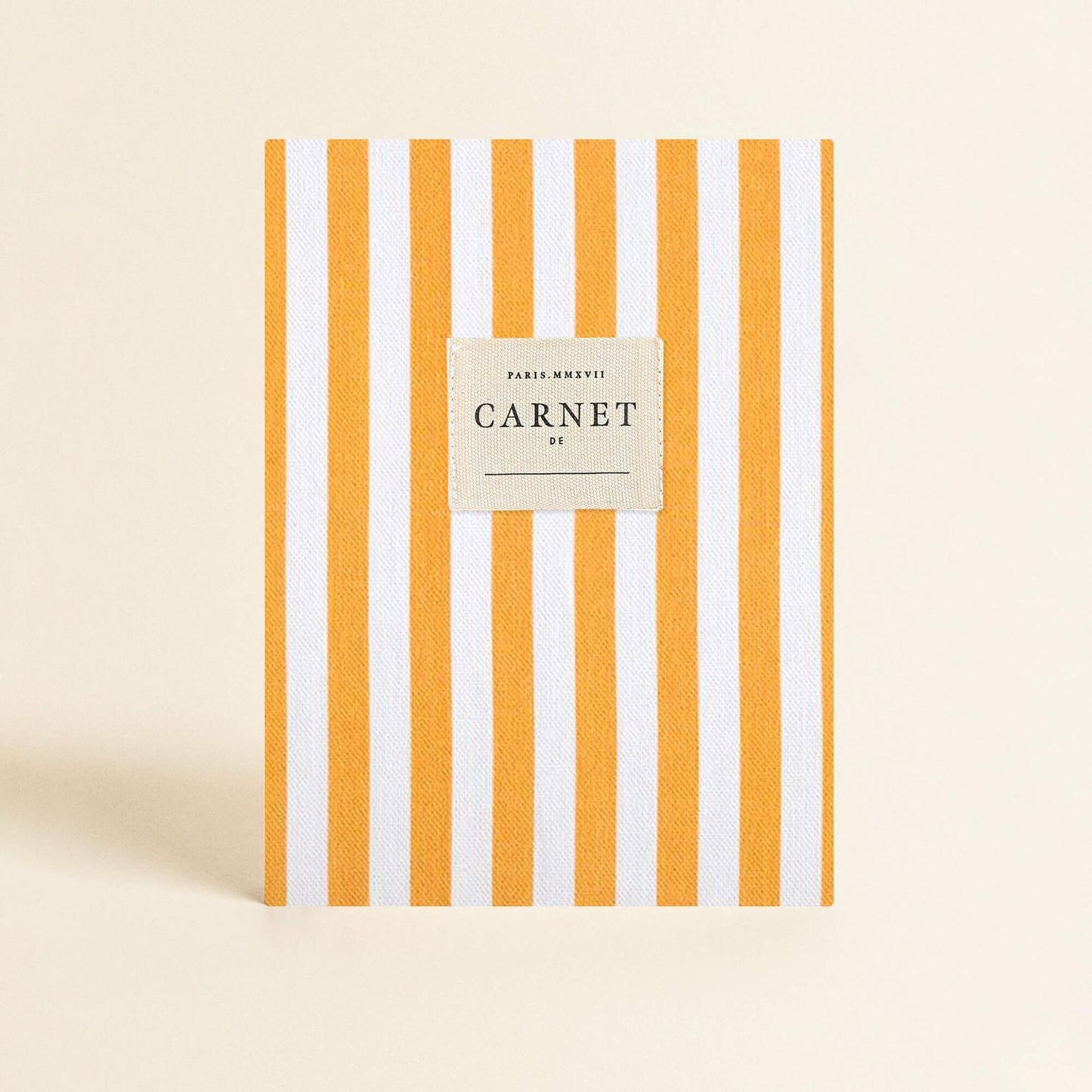 Carnet en Tissu Beau Rivage - Rayures Dorées - Innocence
