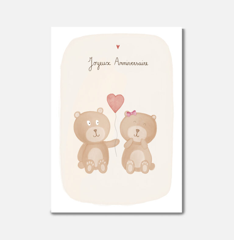 Carte Anniversaire - Ours - Pascale Editions