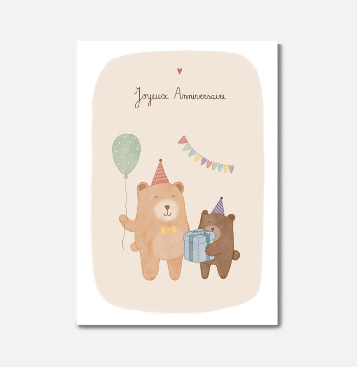 Carte Anniversaire - Ours - Pascale Editions