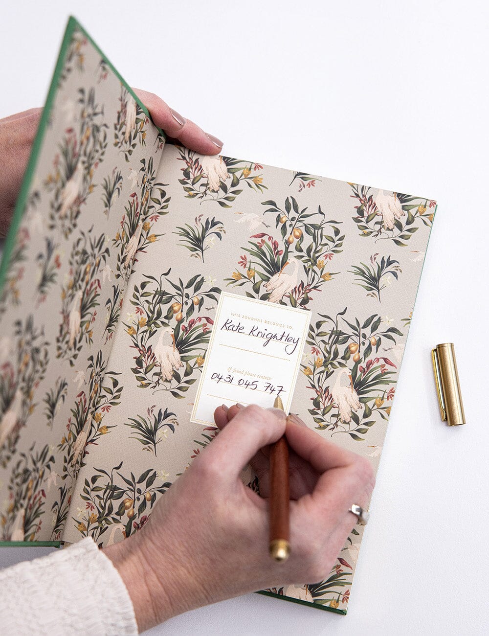 Journal en lin - Vert Fougère - Bespoke Letterpress