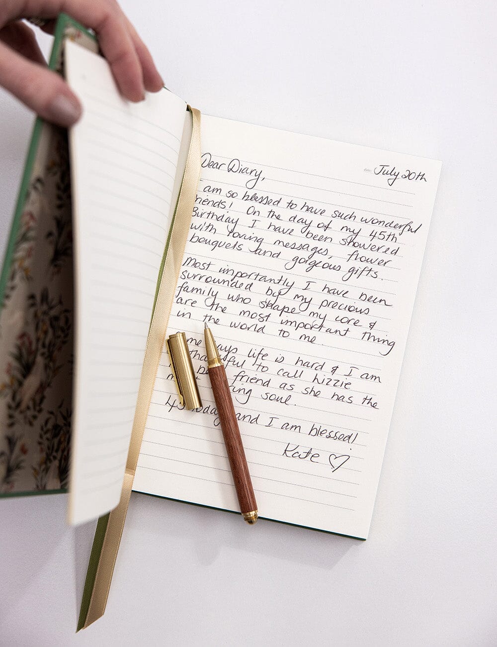 Journal en lin - Vert Fougère - Bespoke Letterpress