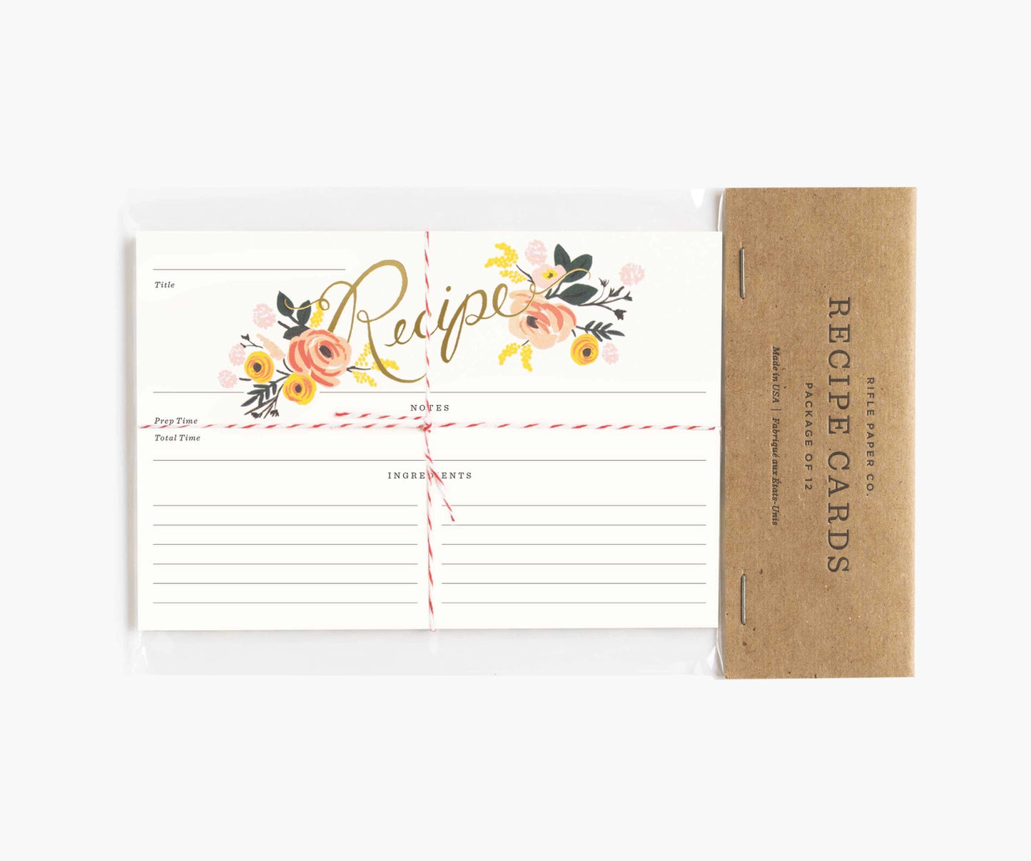 Lot de 12 fiches de recettes Pivoine - Rifle Paper