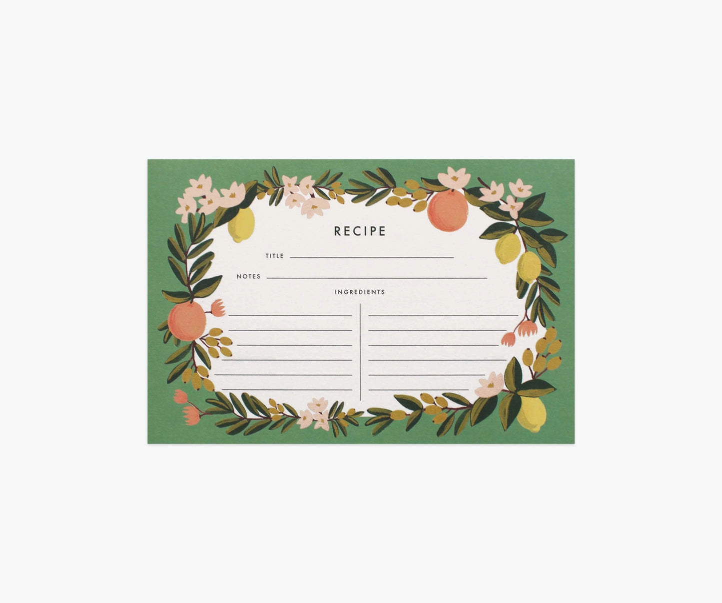 Lot de 12 fiches de recettes Florales aux Agrumes - Rifle Paper