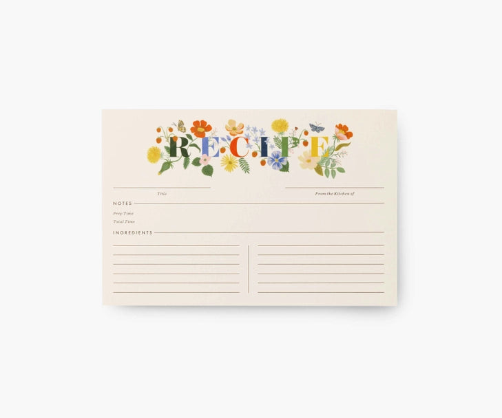 Lot de 12 fiches de recettes Mayfair - Rifle Paper