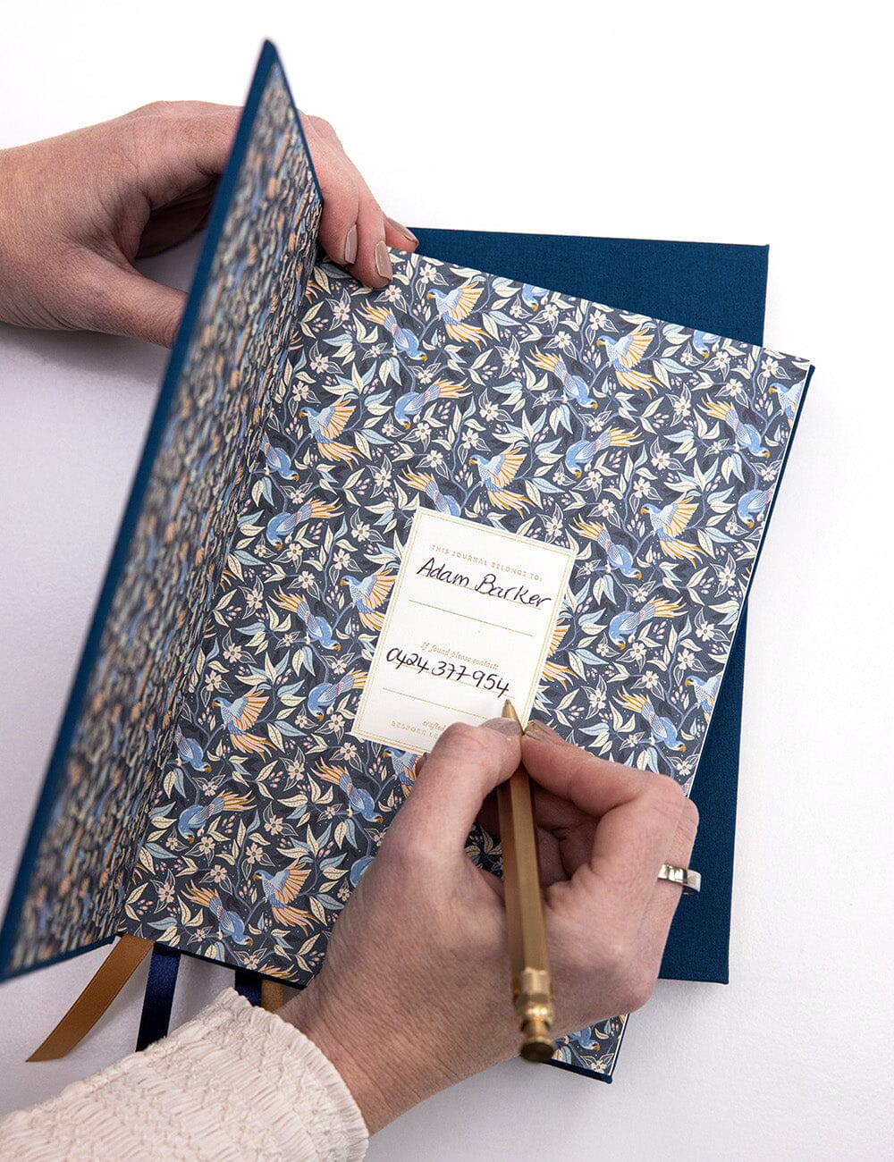 Journal en lin - Bleu Marine - Bespoke Letterpress