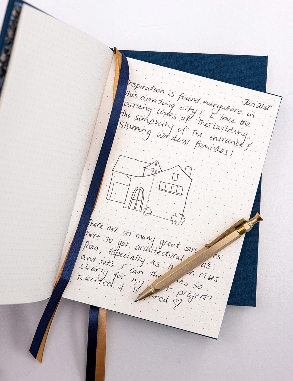 Journal en lin - Bleu Marine - Bespoke Letterpress