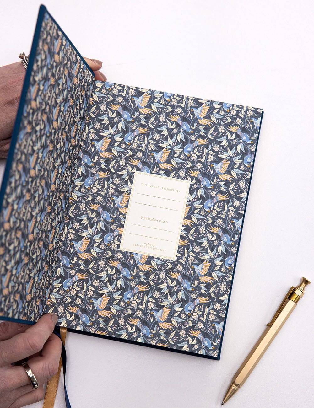 Journal en lin - Bleu Marine - Bespoke Letterpress