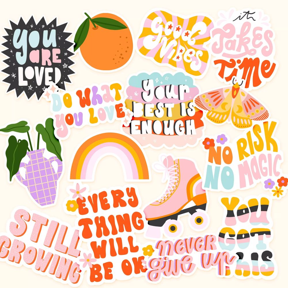 Sticker Set de 16 - positive - Muchable