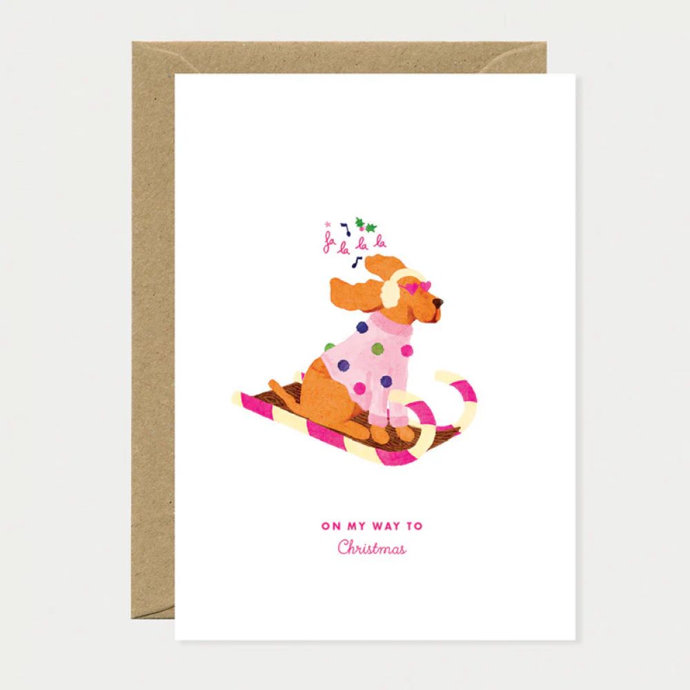 Carte Christmas Dog Sled - All The Ways To Say