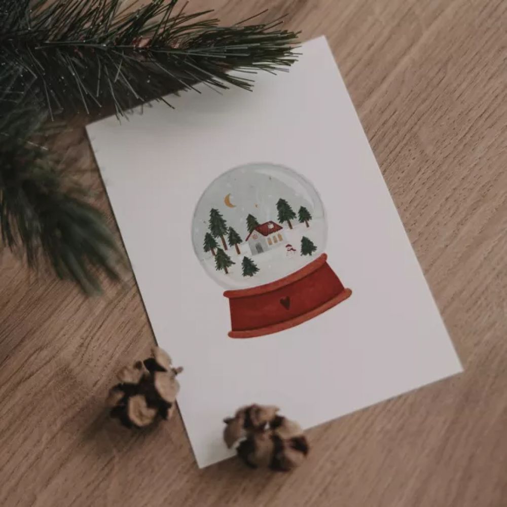 Carte simple - Boule de Noël - Euleunbschnnit