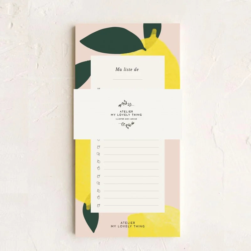 Bloc-Notes Zeste de Citron - My Lovely Thing