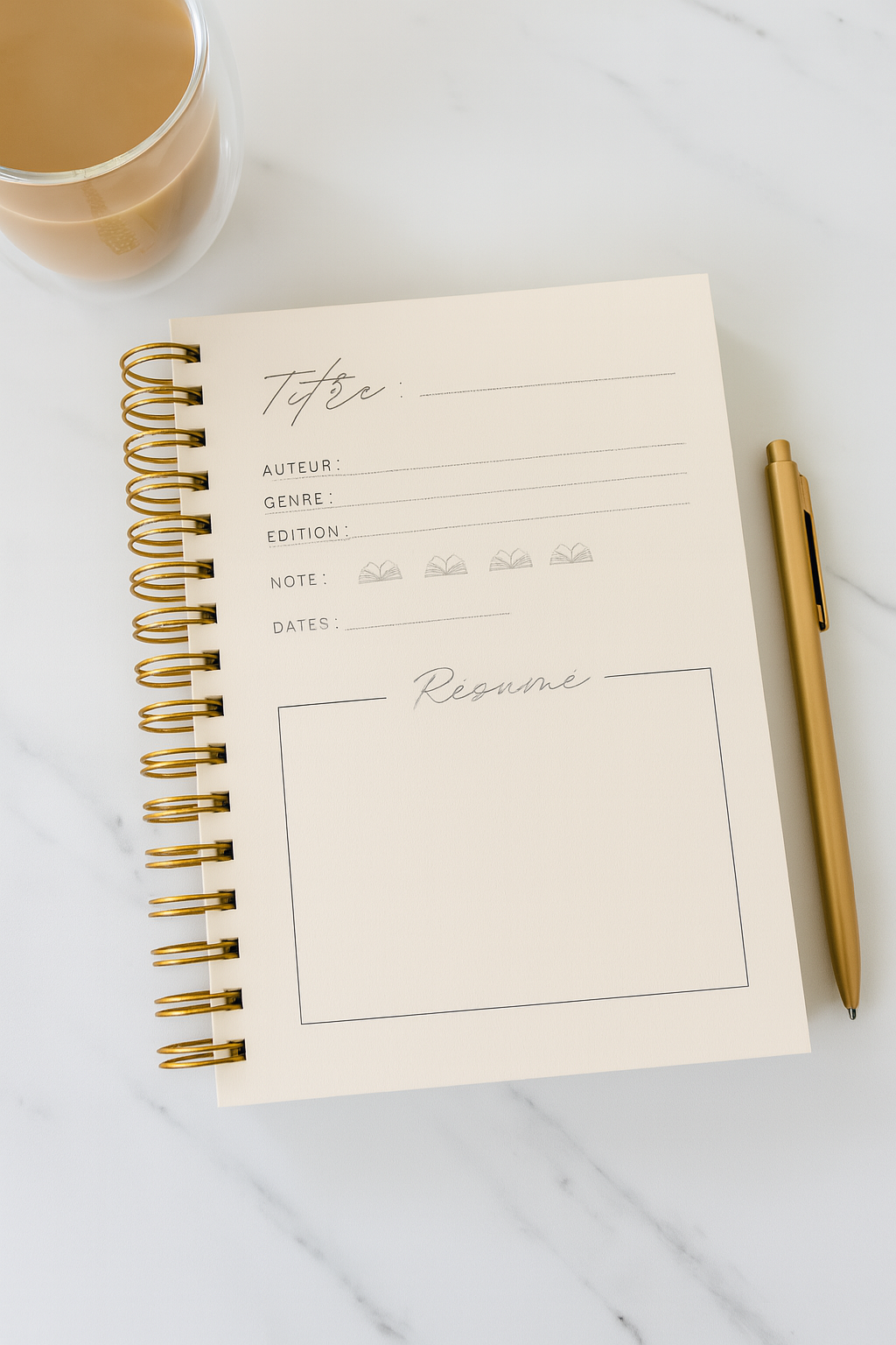 Journal de Lecture - Personnalisé - collection Wellness - Haute Papeterie