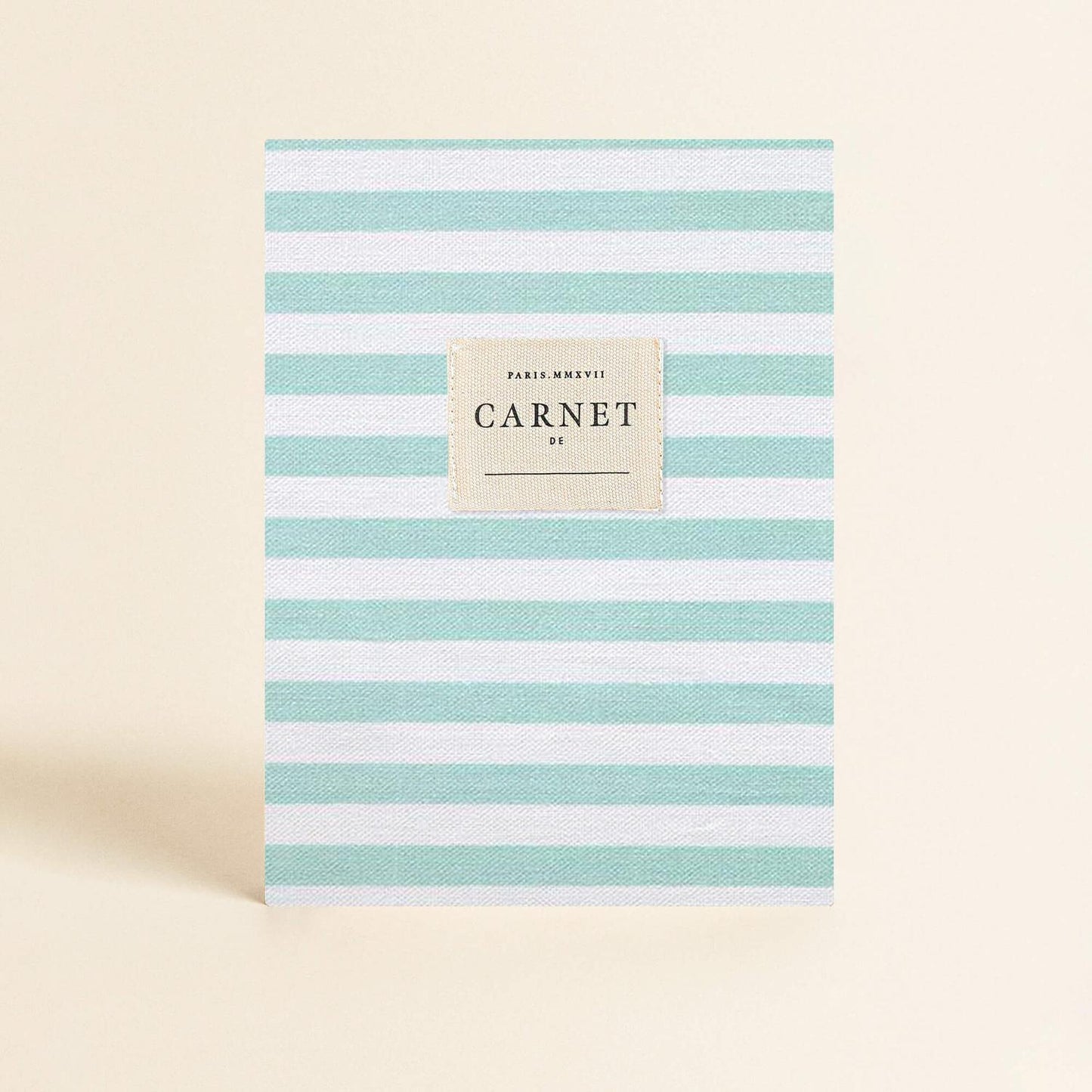 Carnet en Tissu Beau Rivage - Rayures Cristallines - Innocence