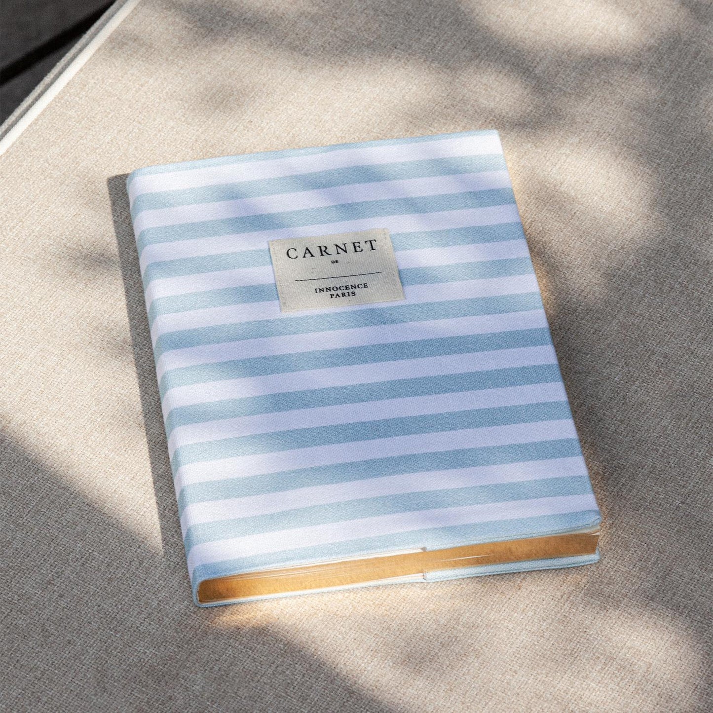 Carnet en Tissu Beau Rivage - Rayures Cristallines - Innocence