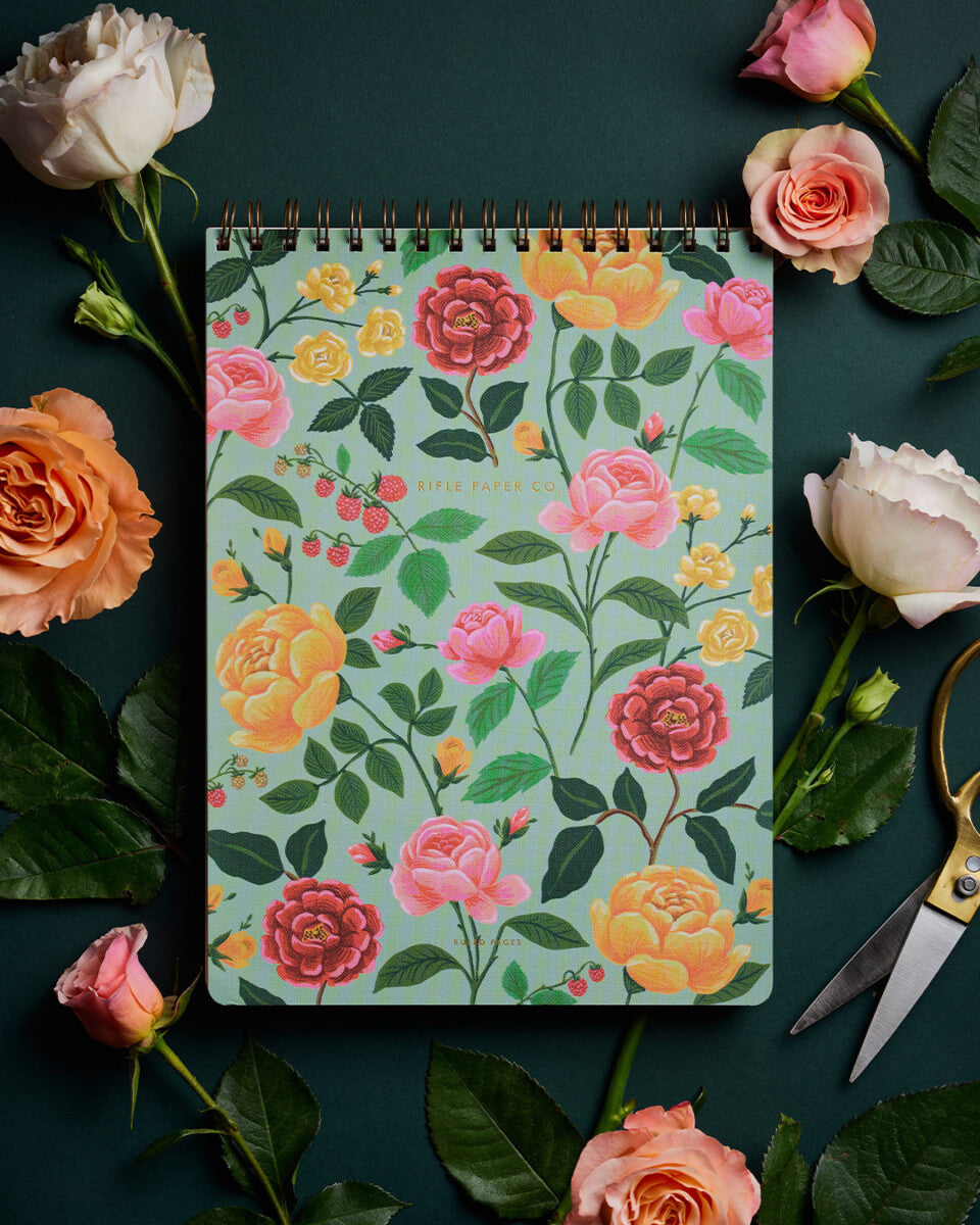 Grand Bloc Notes Carnet A4 à spirales - Roses - Rifle Paper Co