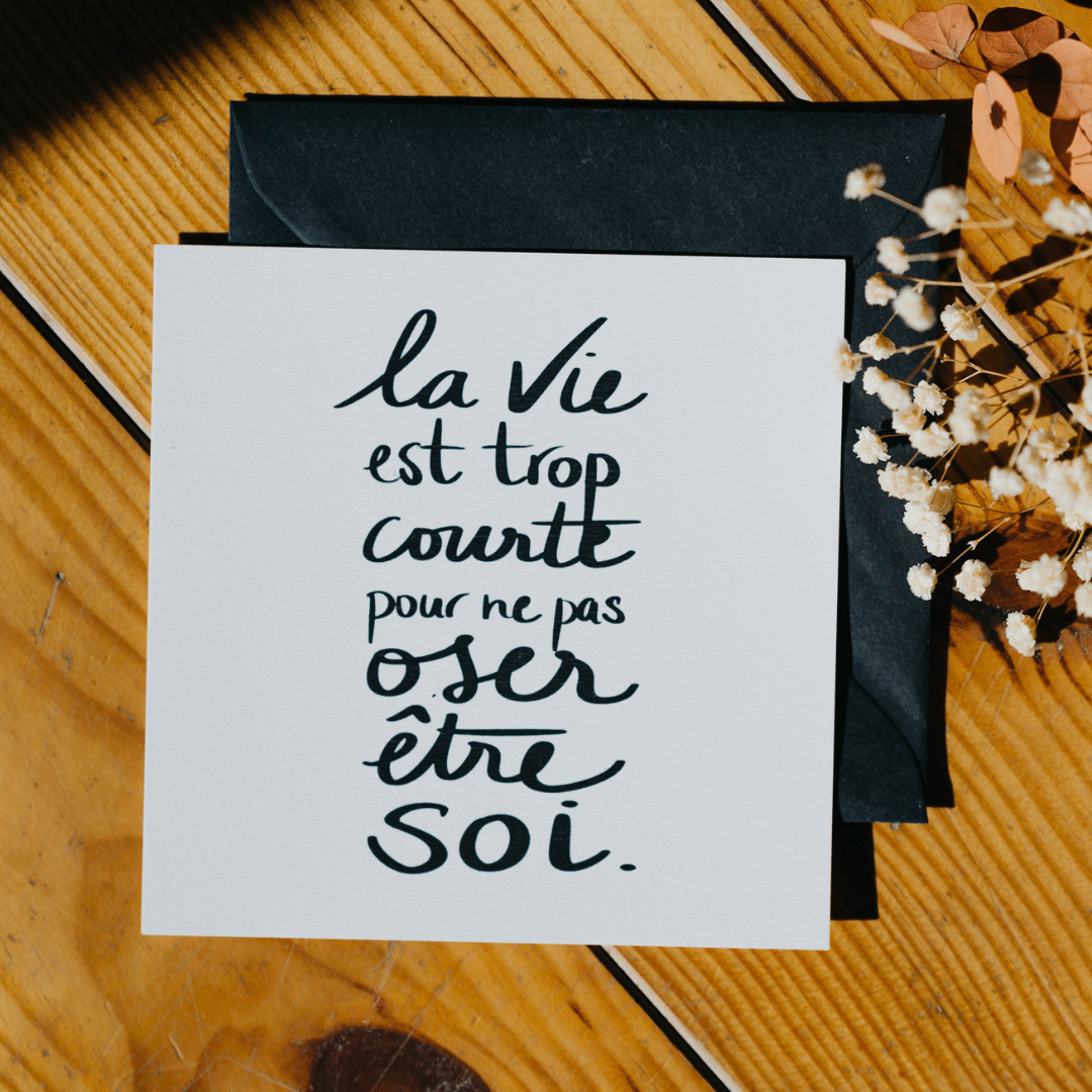 Carte Mantra La vie est trop courte - GreenMa