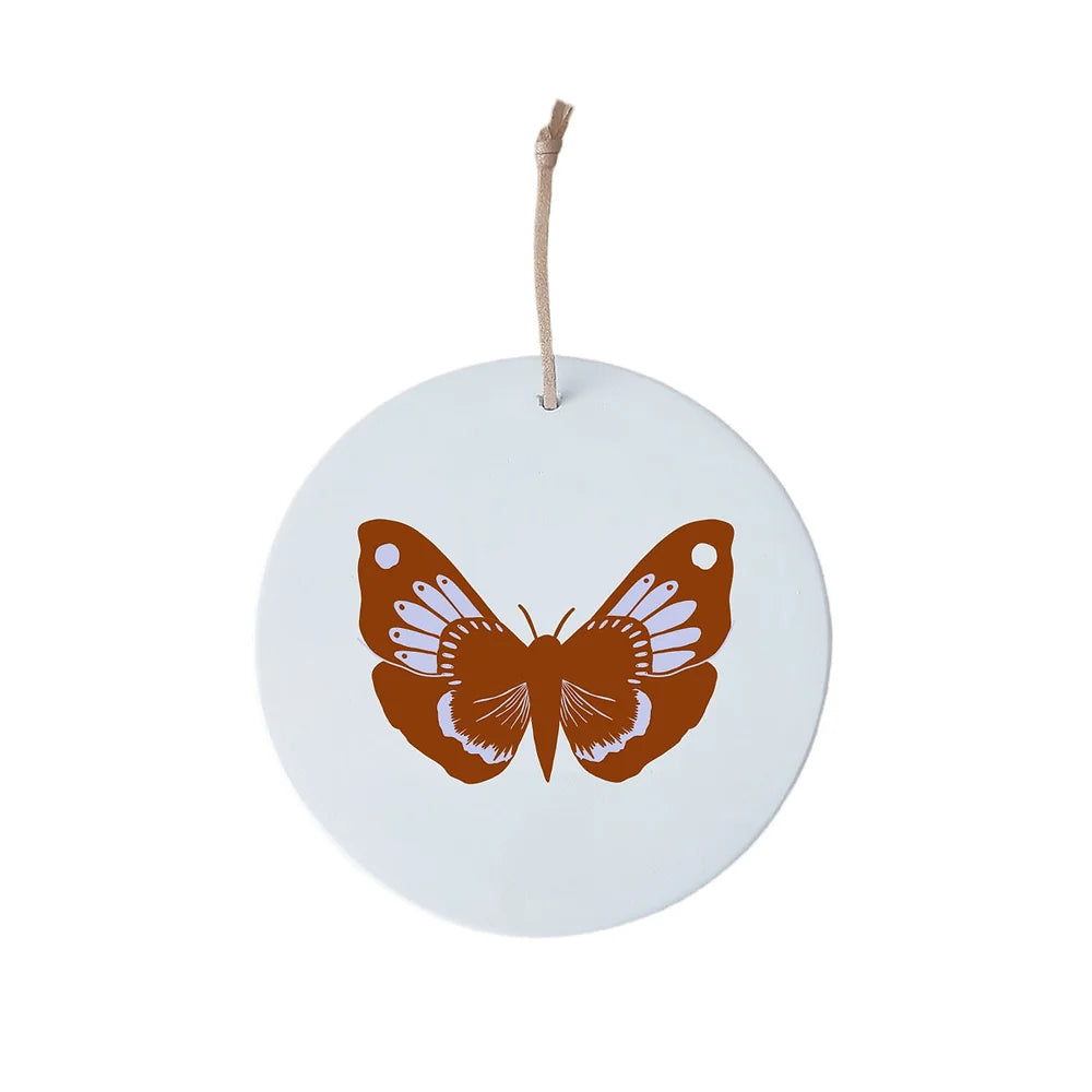 Médaillon céramique Papillon Terracotta - Poussière des Rues