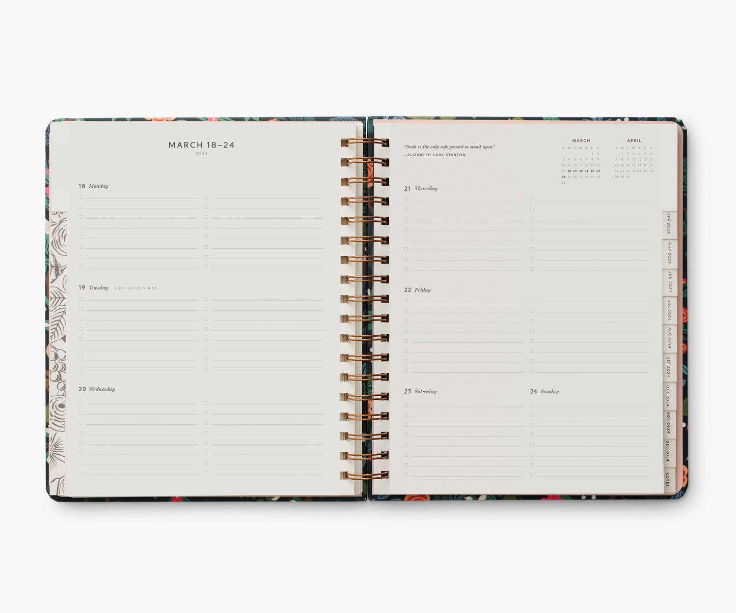 Agenda Peacock 2024 à spirales de 17 mois - Rifle Paper Co