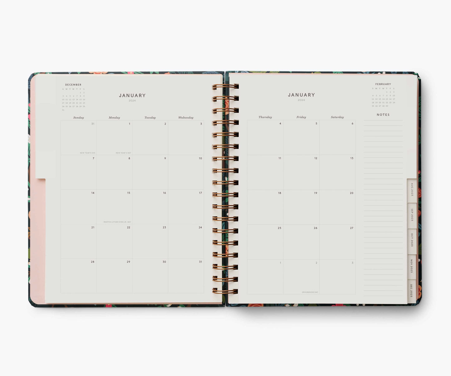 Agenda Peacock 2024 à spirales de 17 mois - Rifle Paper Co