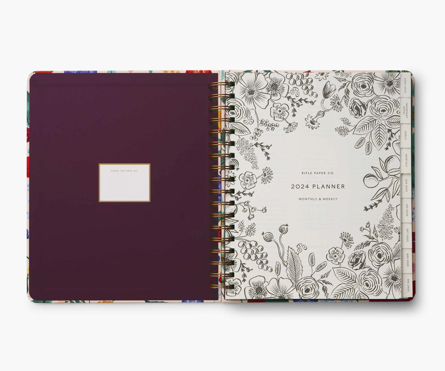 Agenda Blossom 2024 à spirales de 17 mois - Rifle Paper Co