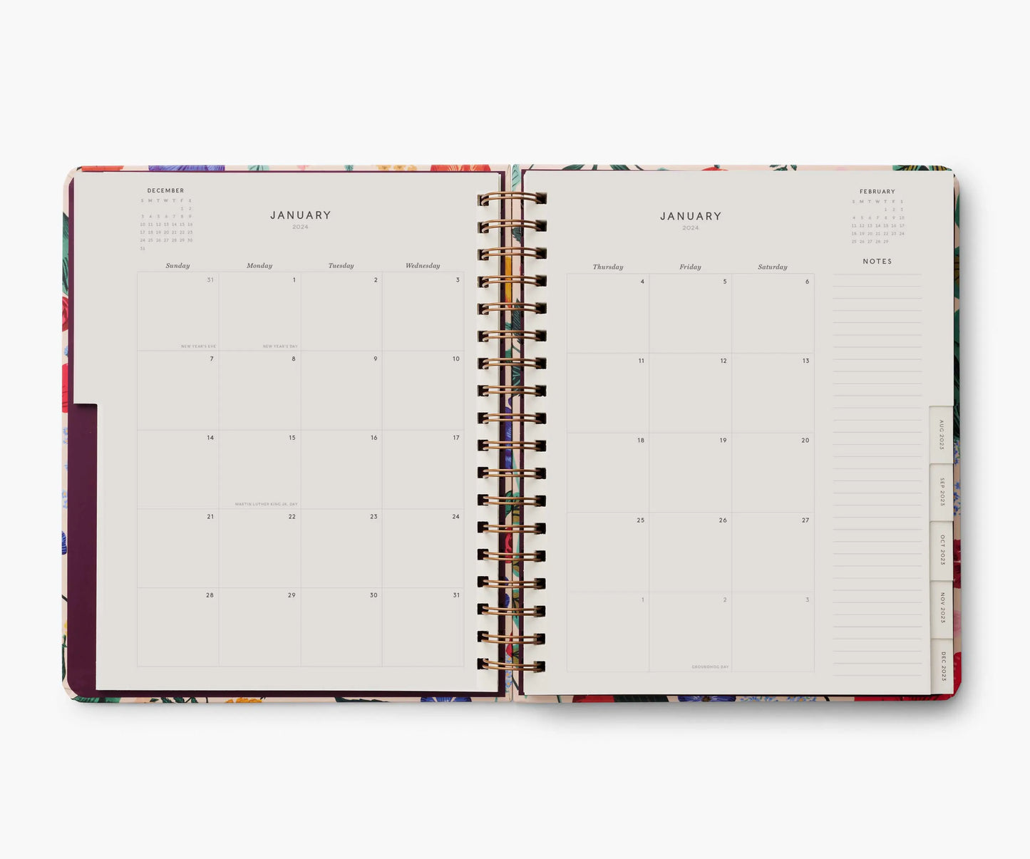 Agenda Blossom 2024 à spirales de 17 mois - Rifle Paper Co