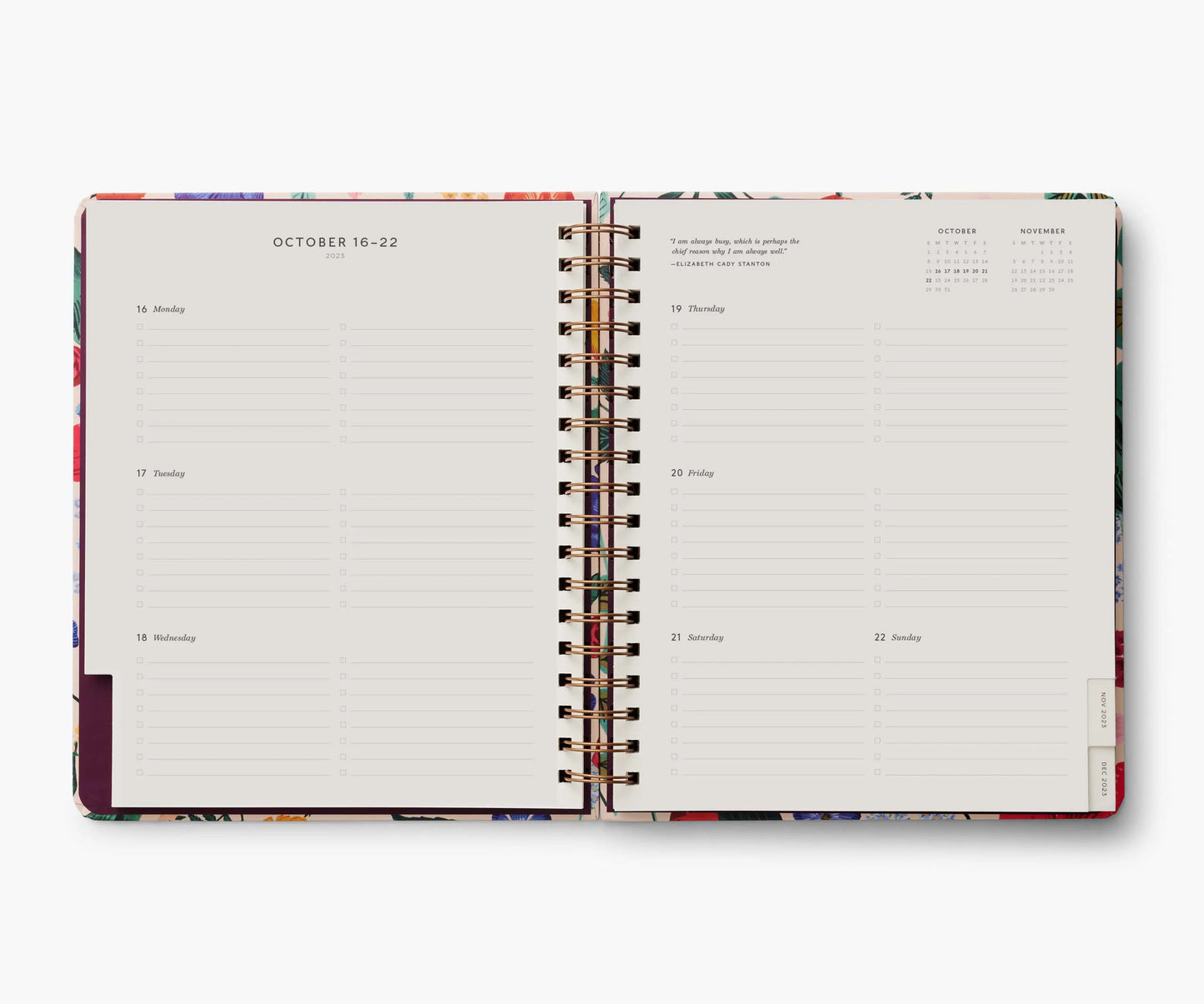 Agenda Blossom 2024 à spirales de 17 mois - Rifle Paper Co