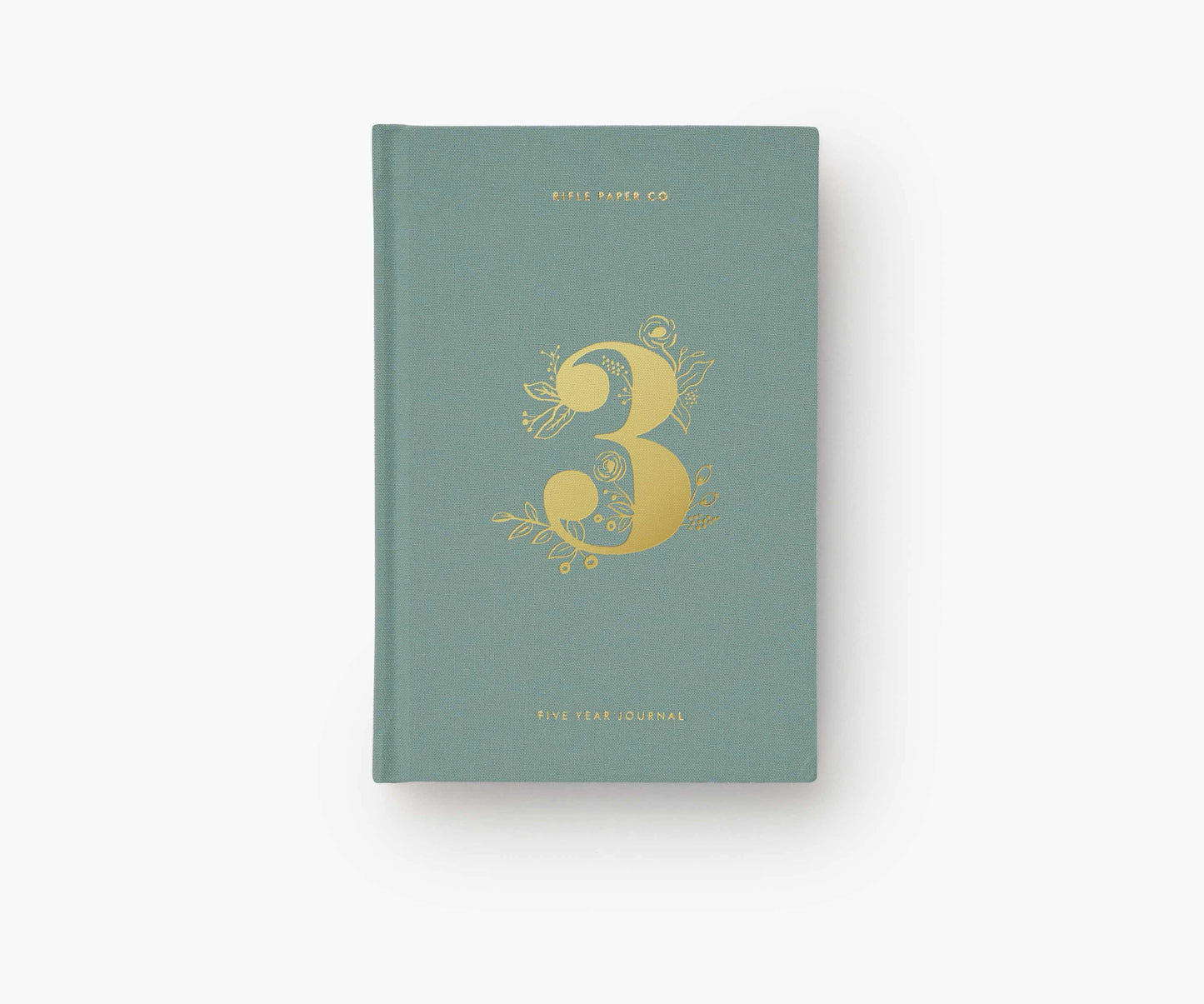 Coffret journaux 5 années rifle paper co de profil carnet 3 vert