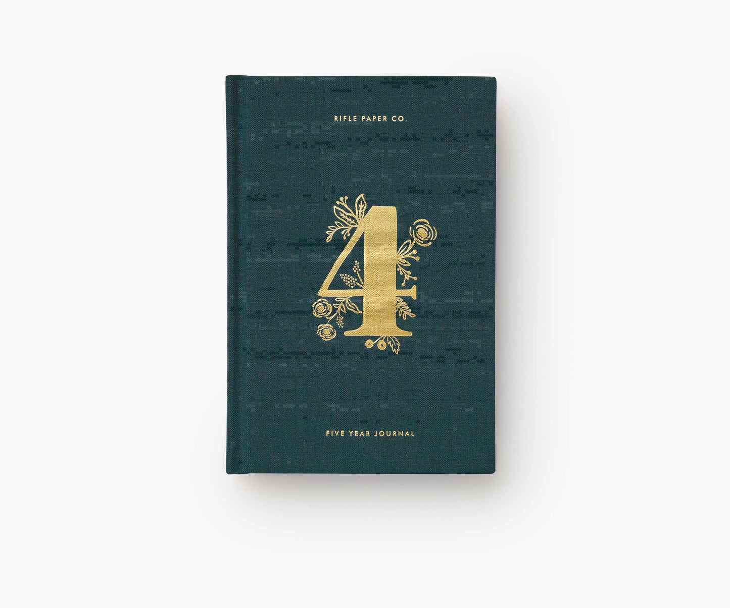 Coffret journaux 5 années rifle paper co de profil carnet 4 vert foncé