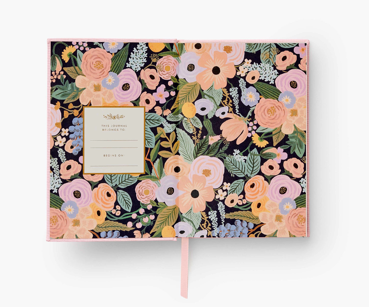 Coffret journaux 5 années rifle paper co de profil intérieur fleuri
