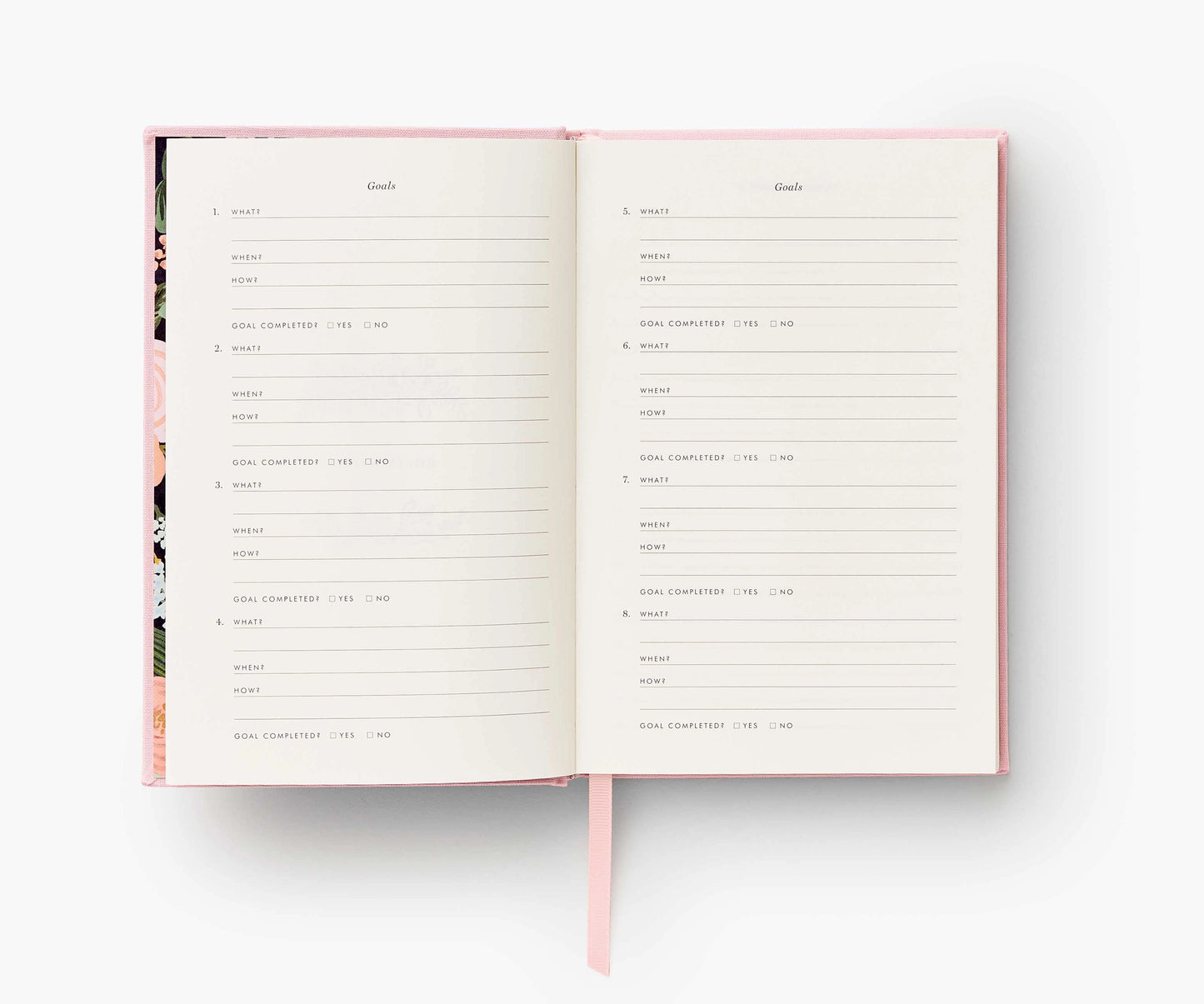 Coffret journaux 5 années rifle paper co de profil page d'objectifs