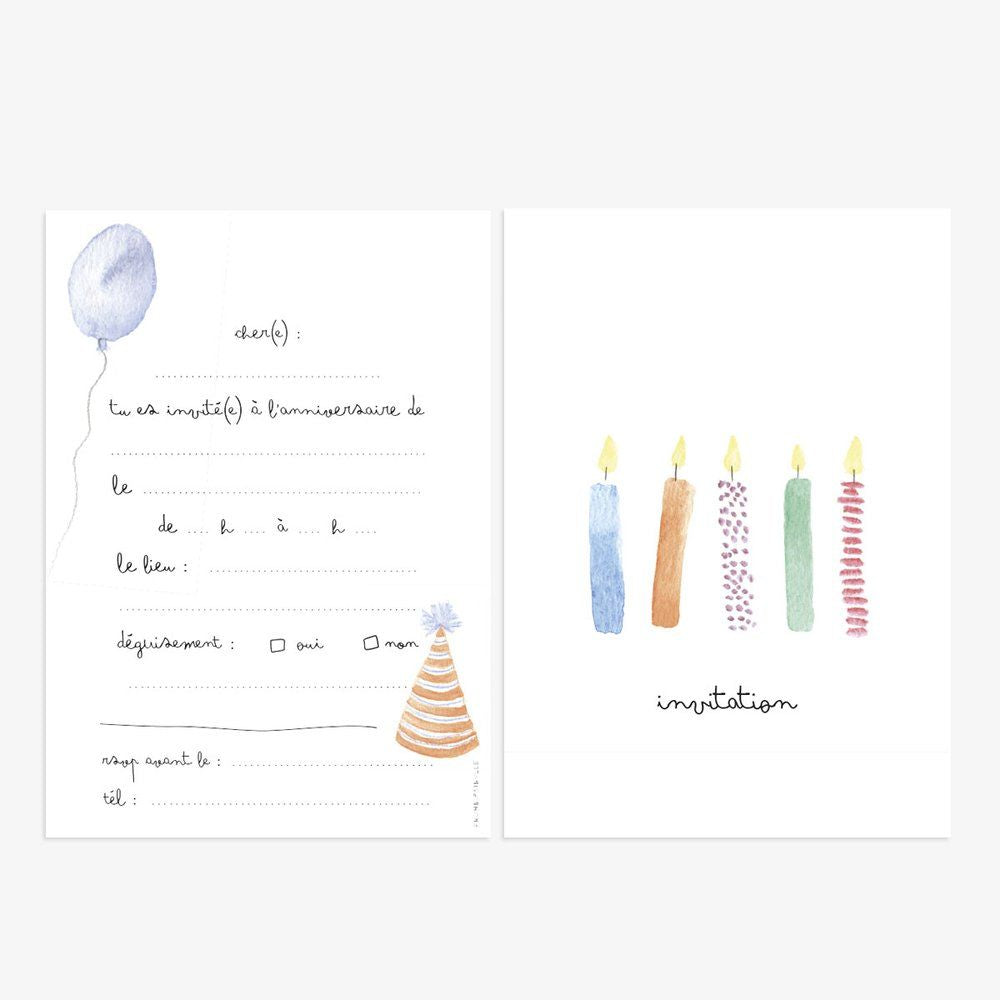 Cartes invitation - Bougies - Prune & Sibylle