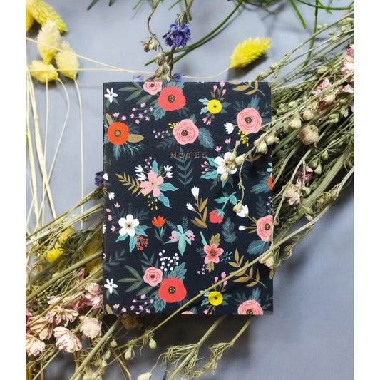 Petit carnet de note Fleurs noir - Maison Fondée