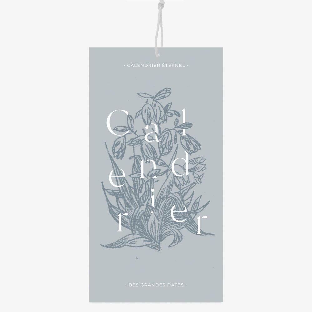 Page de couverture calendrier bleu