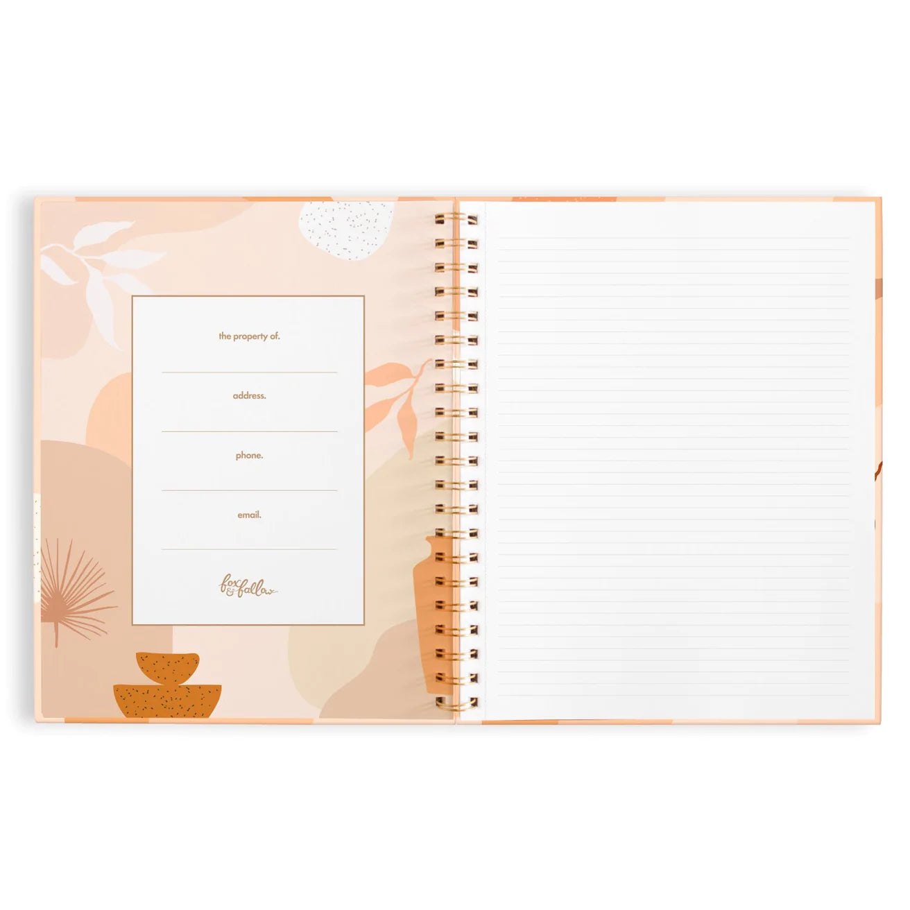 Carnet ouvert avec la face arrière de la couverture indiquant les informations pour le propriaitaire