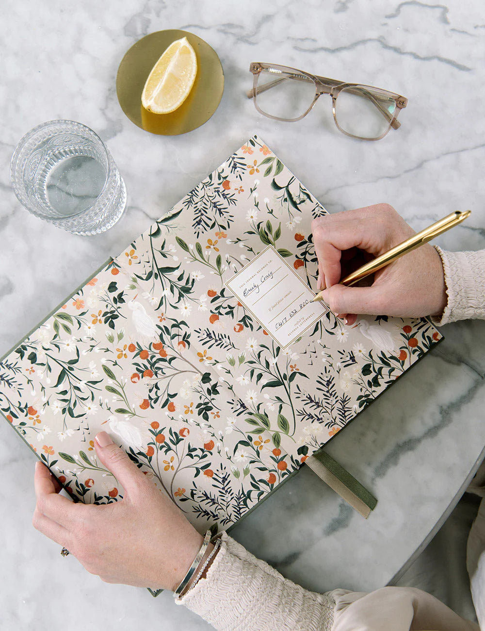 Journal en lin - Olive - Bespoke Letterpress