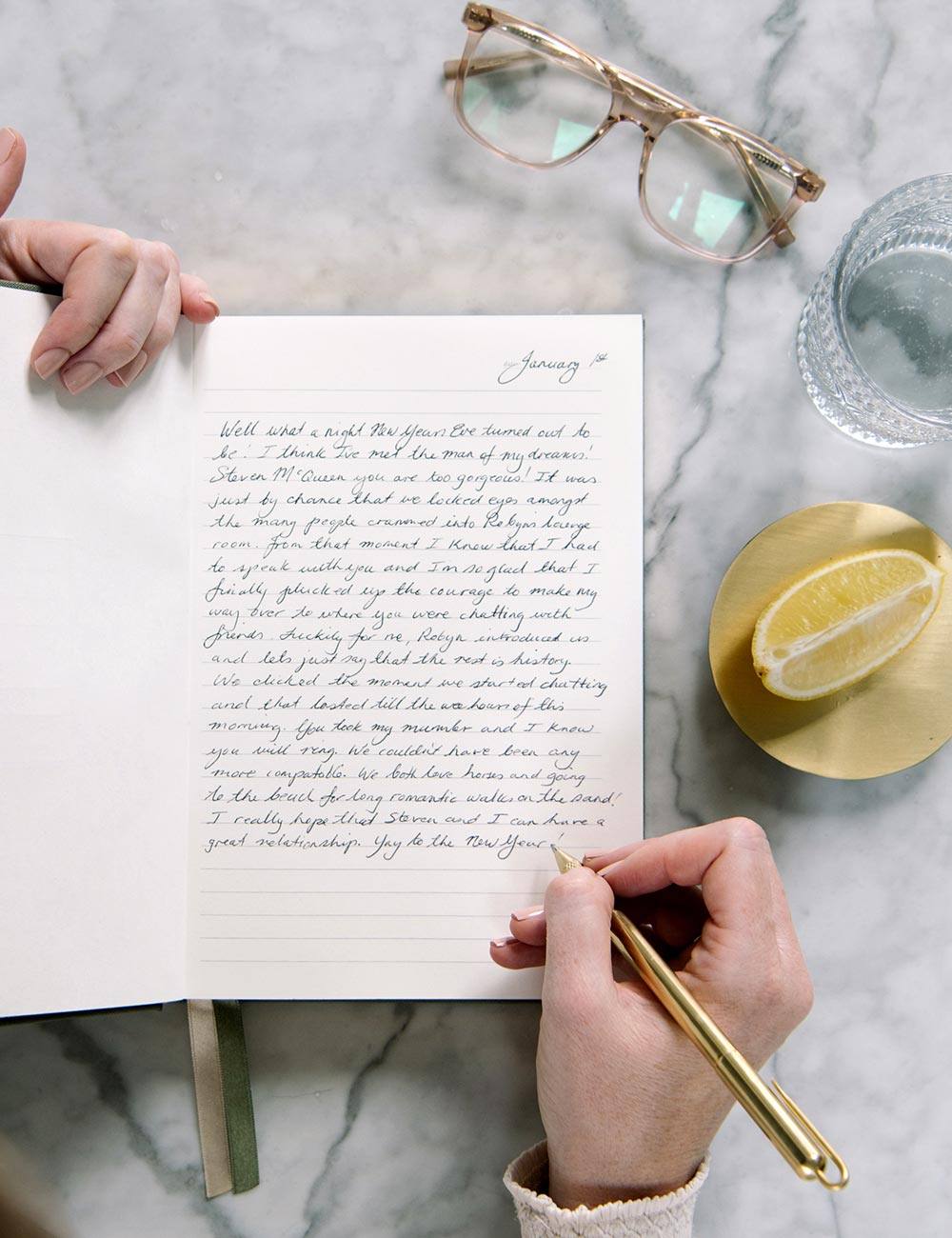 Journal en lin - Olive - Bespoke Letterpress