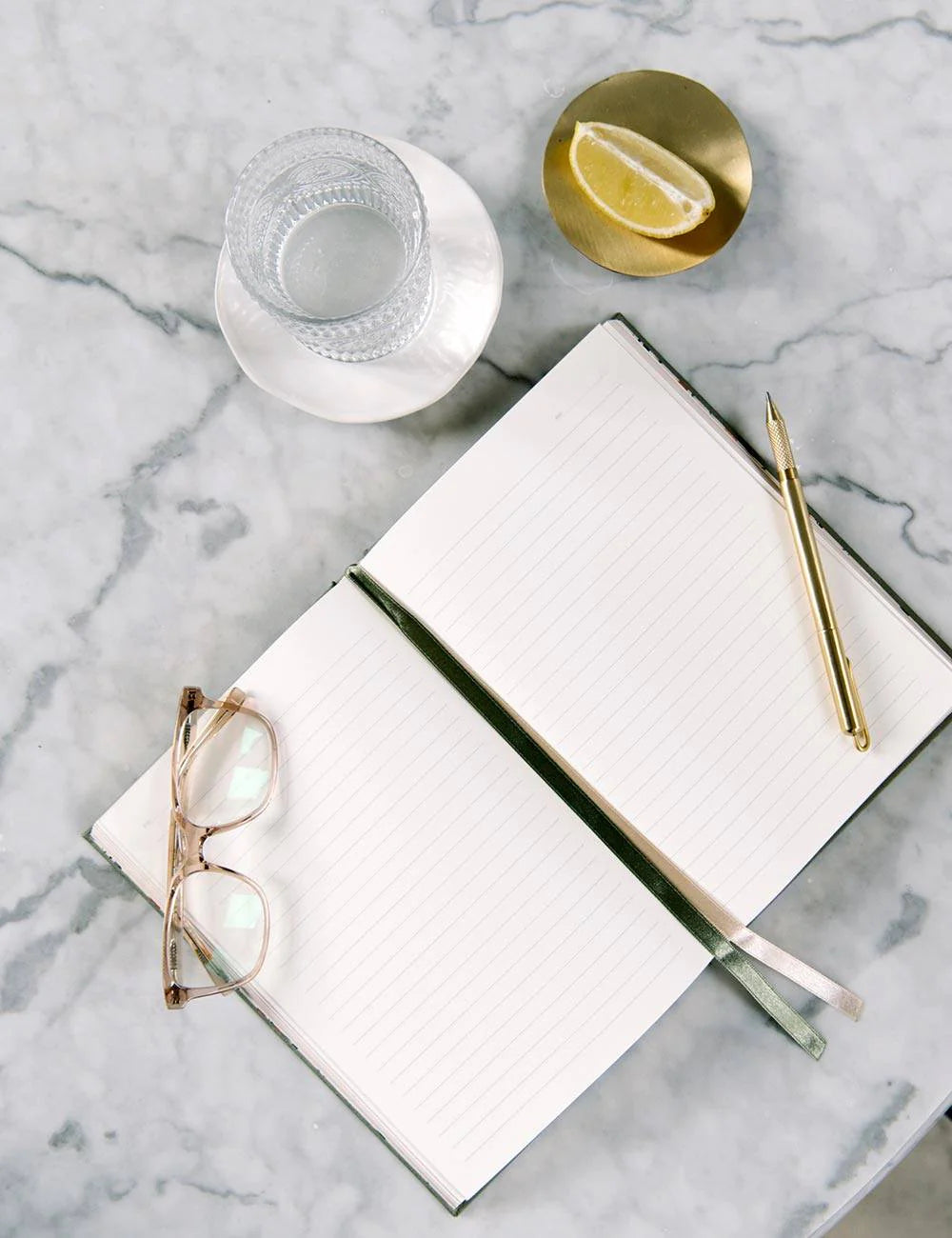 Journal en lin - Olive - Bespoke Letterpress