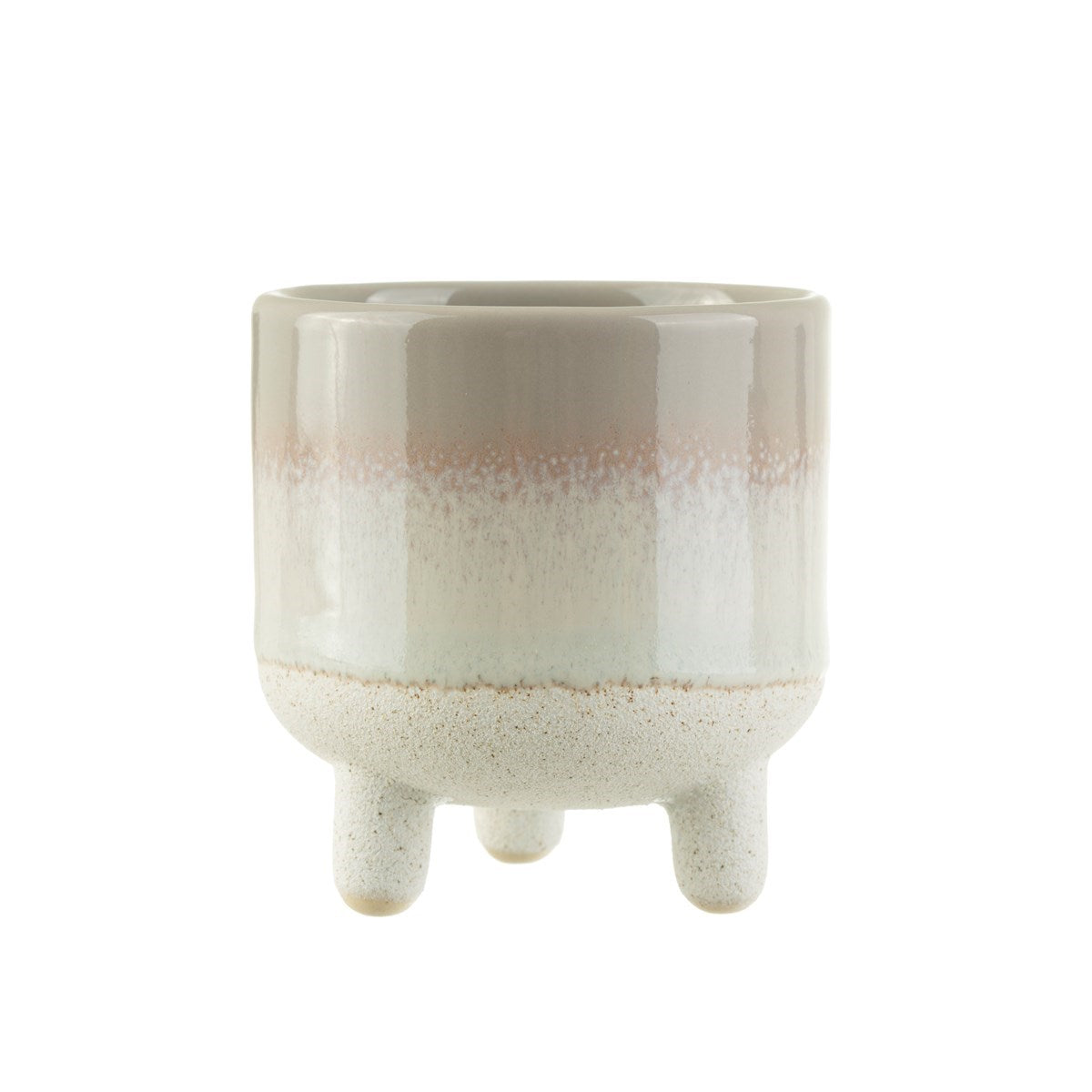 Pot gris sur fond blanc