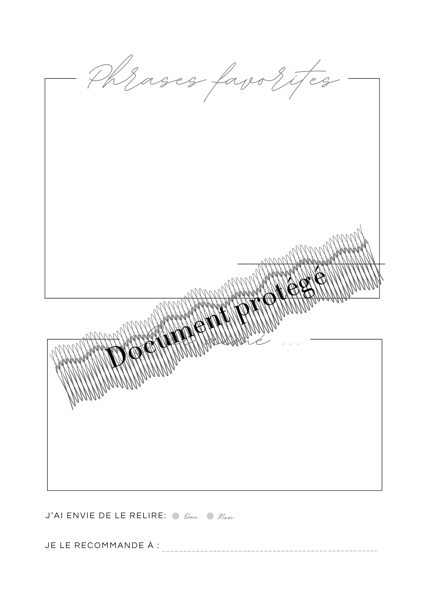 Journal de Lecture à personnaliser