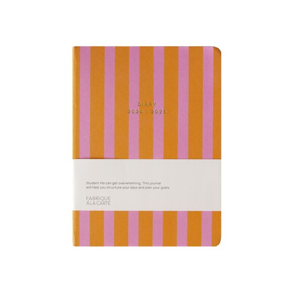 Agenda 2024-2025 - Rayures Orange et Rose - A-Journal