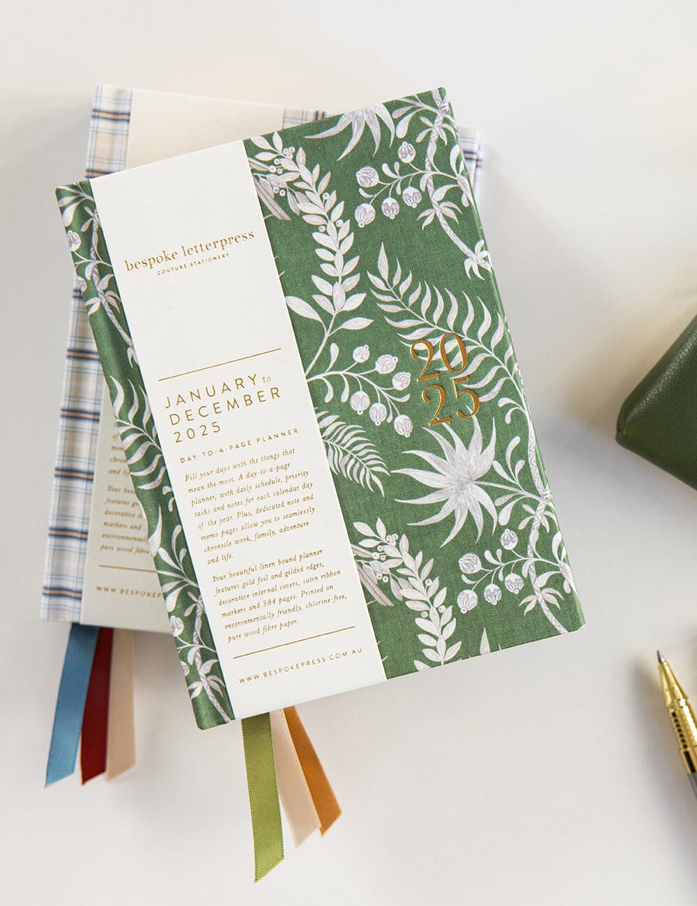 Agenda relié en lin 2025 - Jardin Tropical - Bespoke Letterpress