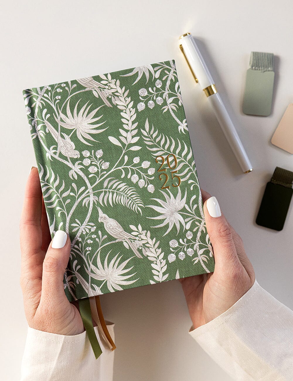 Agenda relié en lin 2025 - Jardin Tropical - Bespoke Letterpress