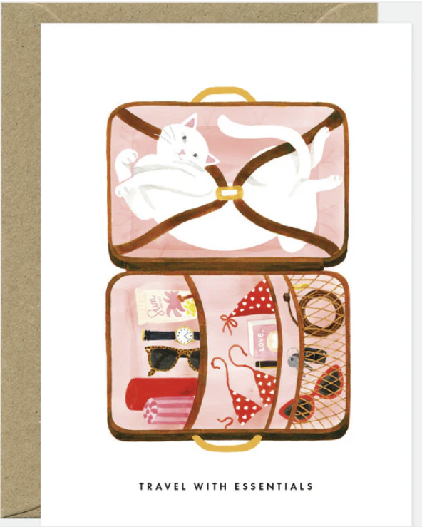 Carte postales Travel essentials Cat  - Greeting Card - Gold - All the ways to say