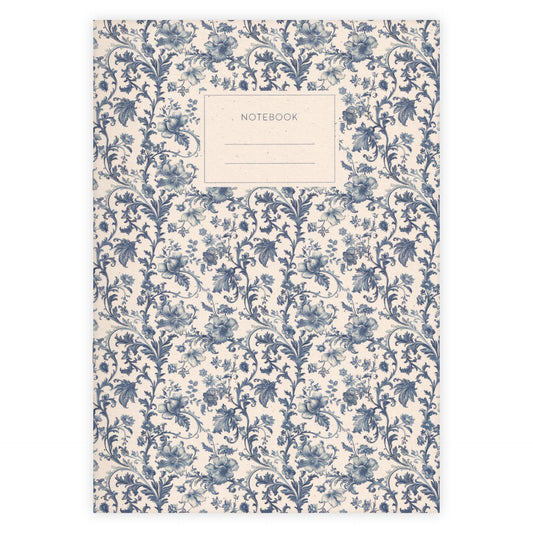 Carnet A4 Ornament Royale Bleu Lignes - Etmamu