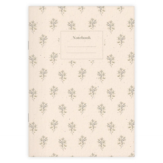 Carnet A5 Watercolor Garden Branche Minimaliste Blanc - Etmamu