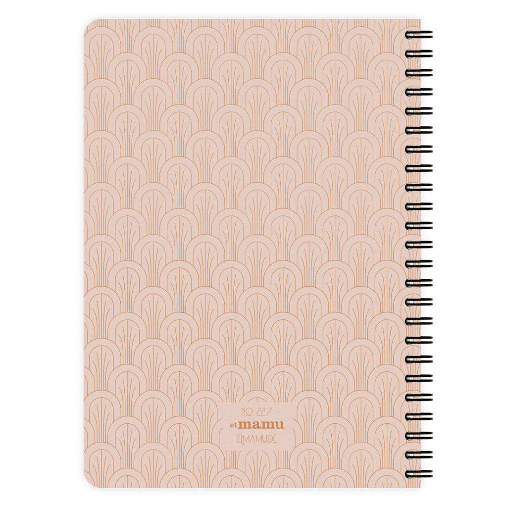 Carnet Spiral A5 Waves Rose Blanc - Etmamu